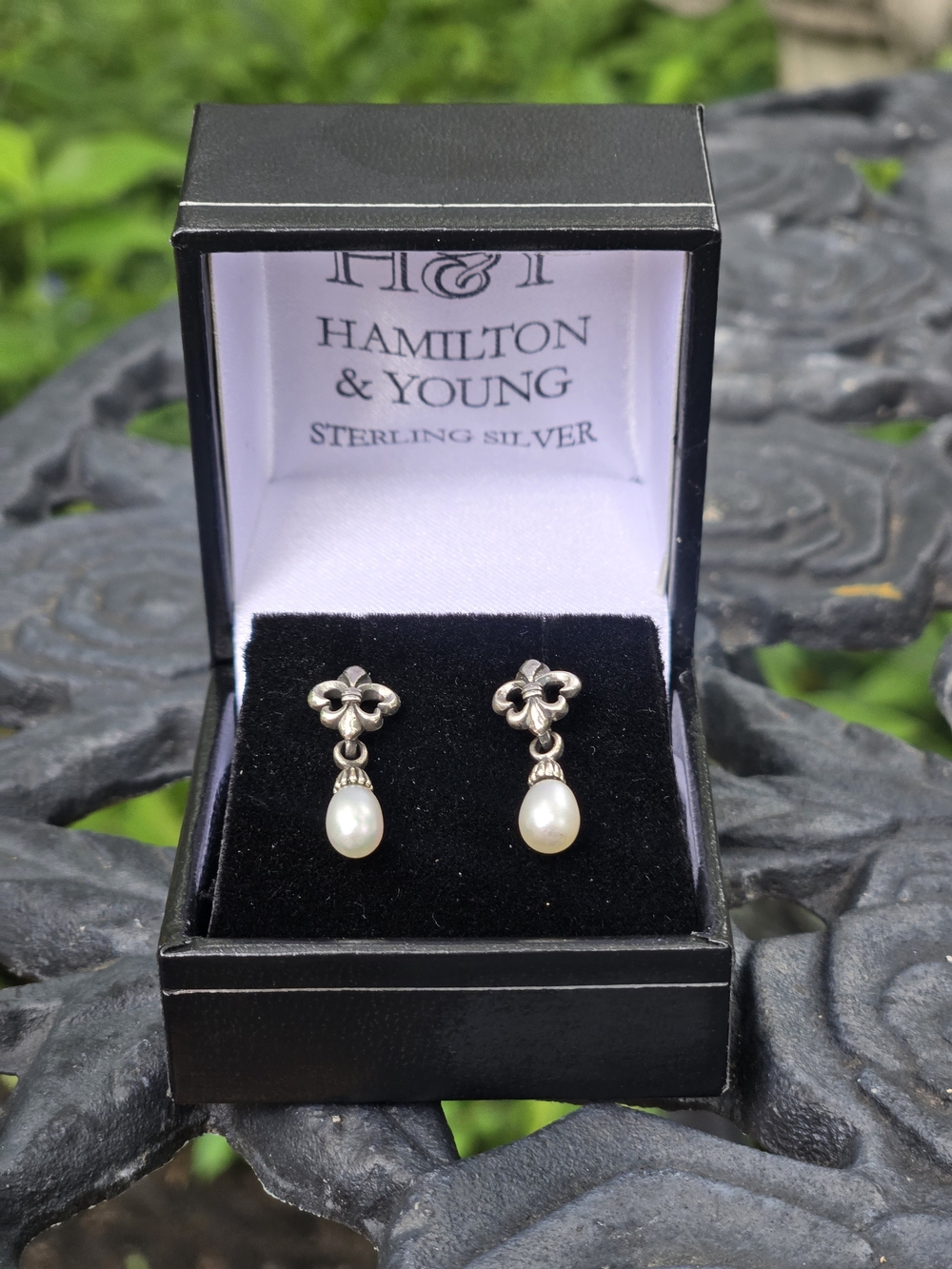 Sterling Silver Pearl Drop Earrings - White Pearls